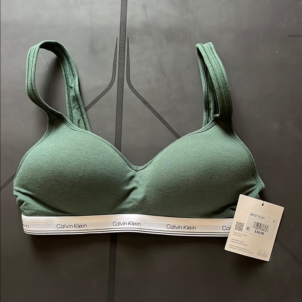 Calvin Klein Forest Green Bralette - Picture 3 of 5